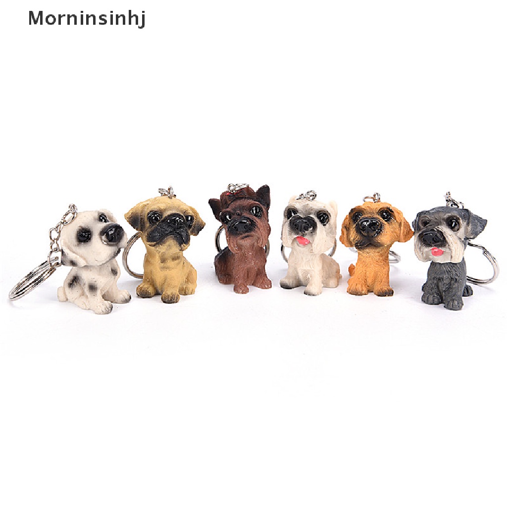 Mornin Lovely Resin Hewan Anjing Peliharaan Gantungan Kunci Key chains Gantungan Kunci Random Hadiah Perhiasan id