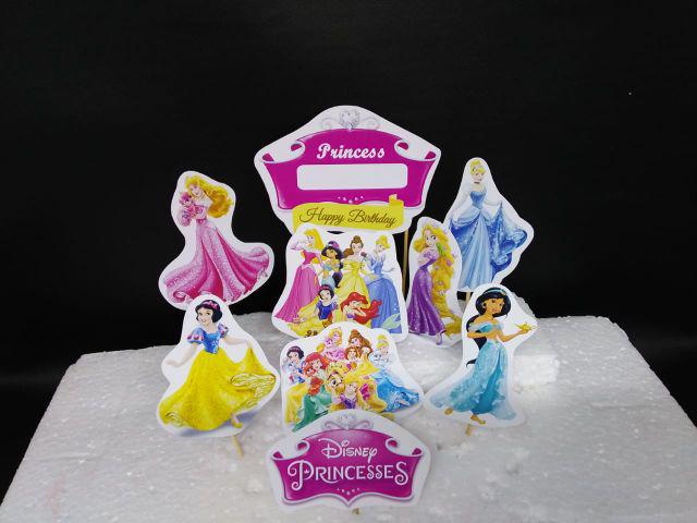 Sk Cake Topper Birthday Disney Princess 1 Set Isi 6 Pcs
