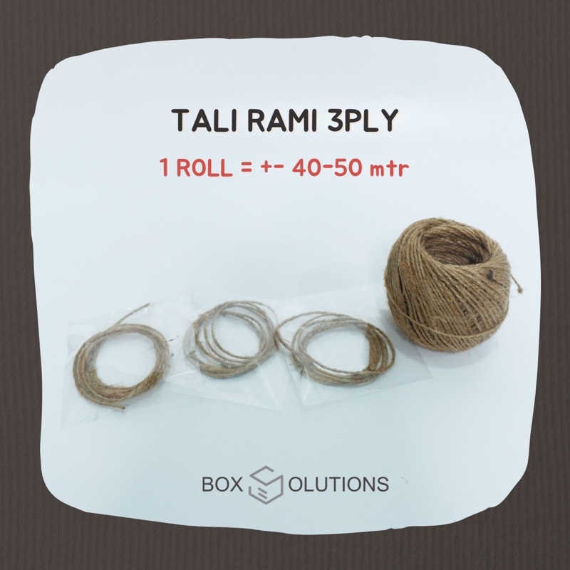 

Tali Rami 3PLY (TEBAL) / TALI GONI / TALI KADO 1 roll (+-40-50 mtr)