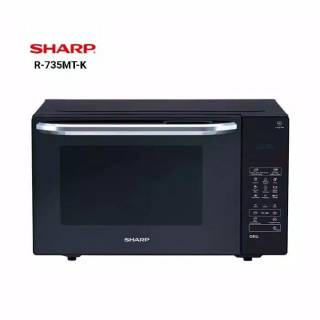 Sharp microwave 25 liter R-735 MT(K) BLACK AND SILVER | Shopee Indonesia