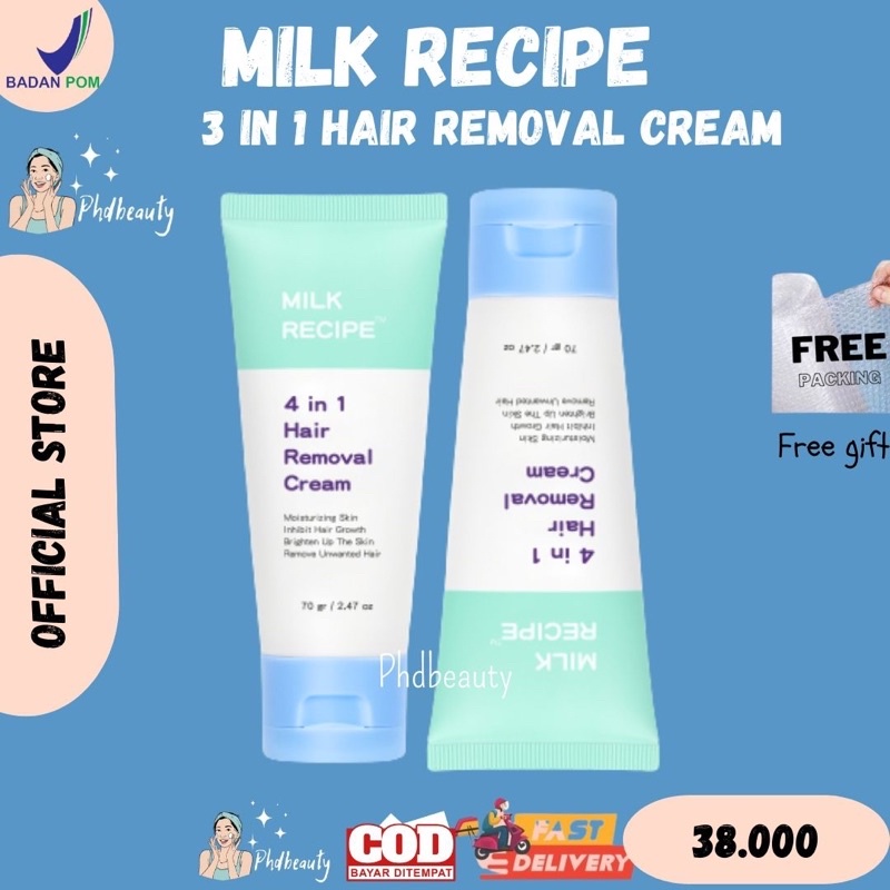 ‼️SIAP KIRIM‼️ Milk Recipe 4 in 1 Hair Removal Cream Krim Penghilang Bulu Perontok Milk Recipe Bright &amp; Smooth Axillary Cream Brightening Cream - Axilary Whitening Krim Pencerah Ketiak Selangkangan