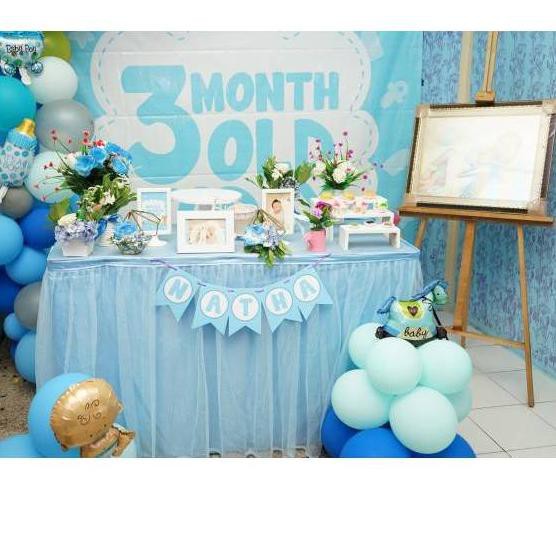 TERLARIS Dekorasi meja ultah prasmanan lapis tile polos tinggi 75cm ♠