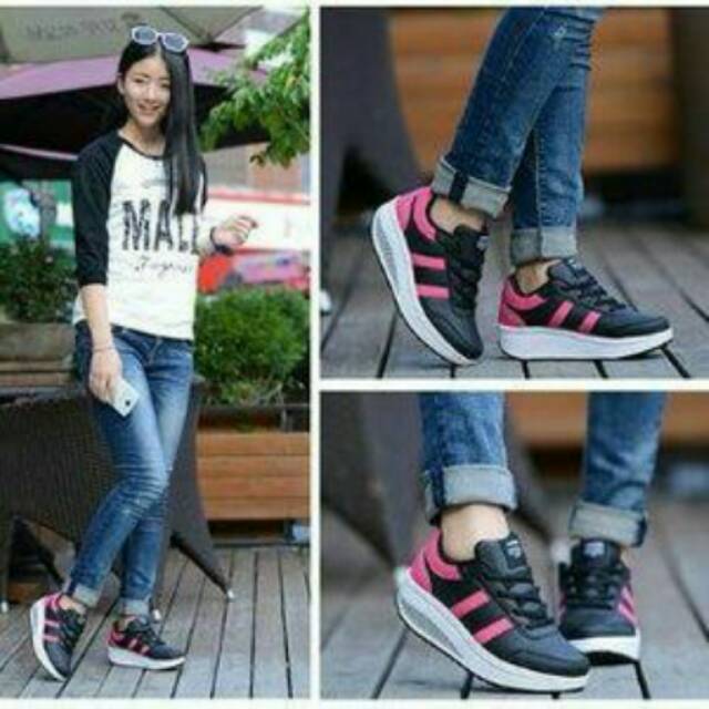 SEPATU KETS SR01 HITAM PINK / SEPATU KETS / SEPATU CEWEK / SEPATU WANITA