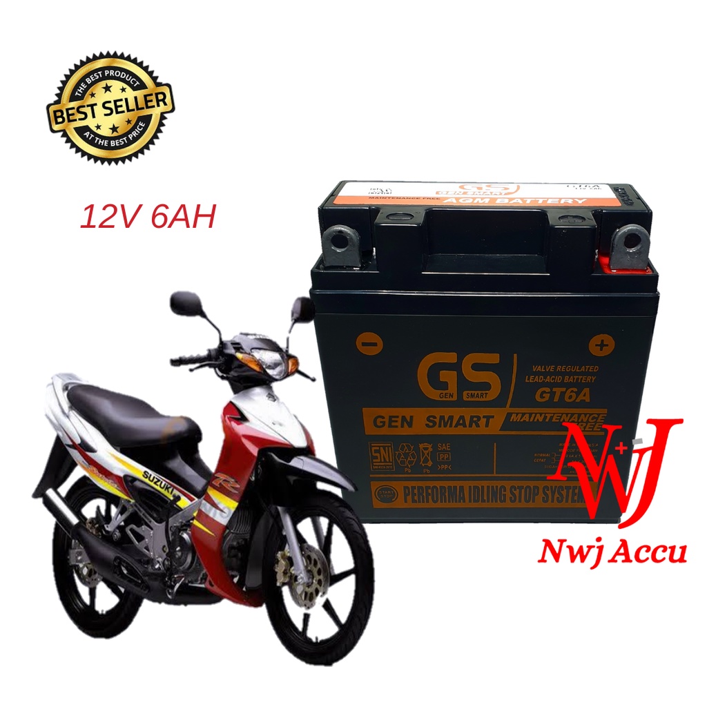 Jual Aki Motor Satria Hiu R 2Tak Titan FW 115 GM5Z GT6A YB5L GS MF Aki