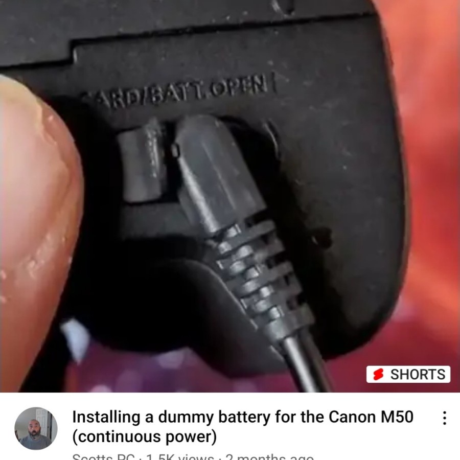 Dummy Battery Canon LP-E12 - DC Coupler Baterai untuk CANON MIRRORLESS VLOG &amp; Timelapse