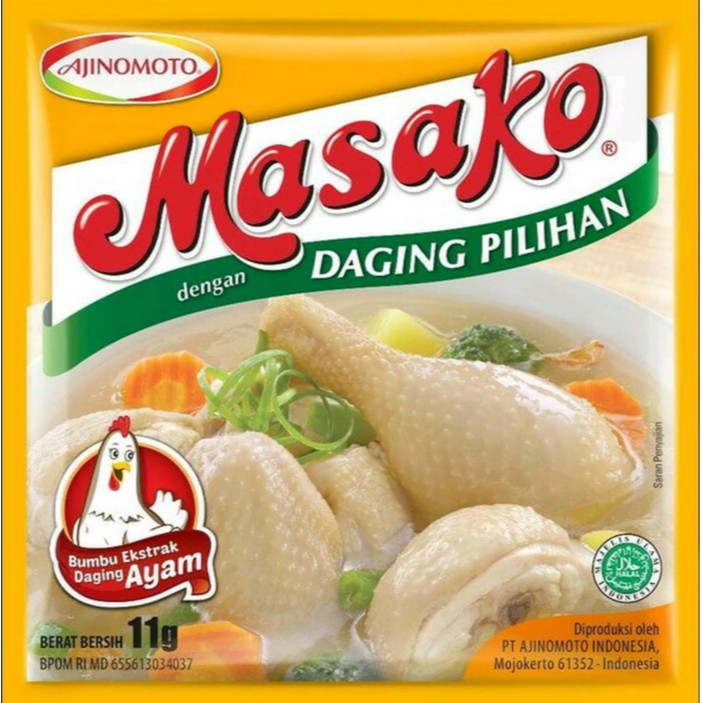 

Masako Ayam Sachet 1 Renceng 12 Sachet