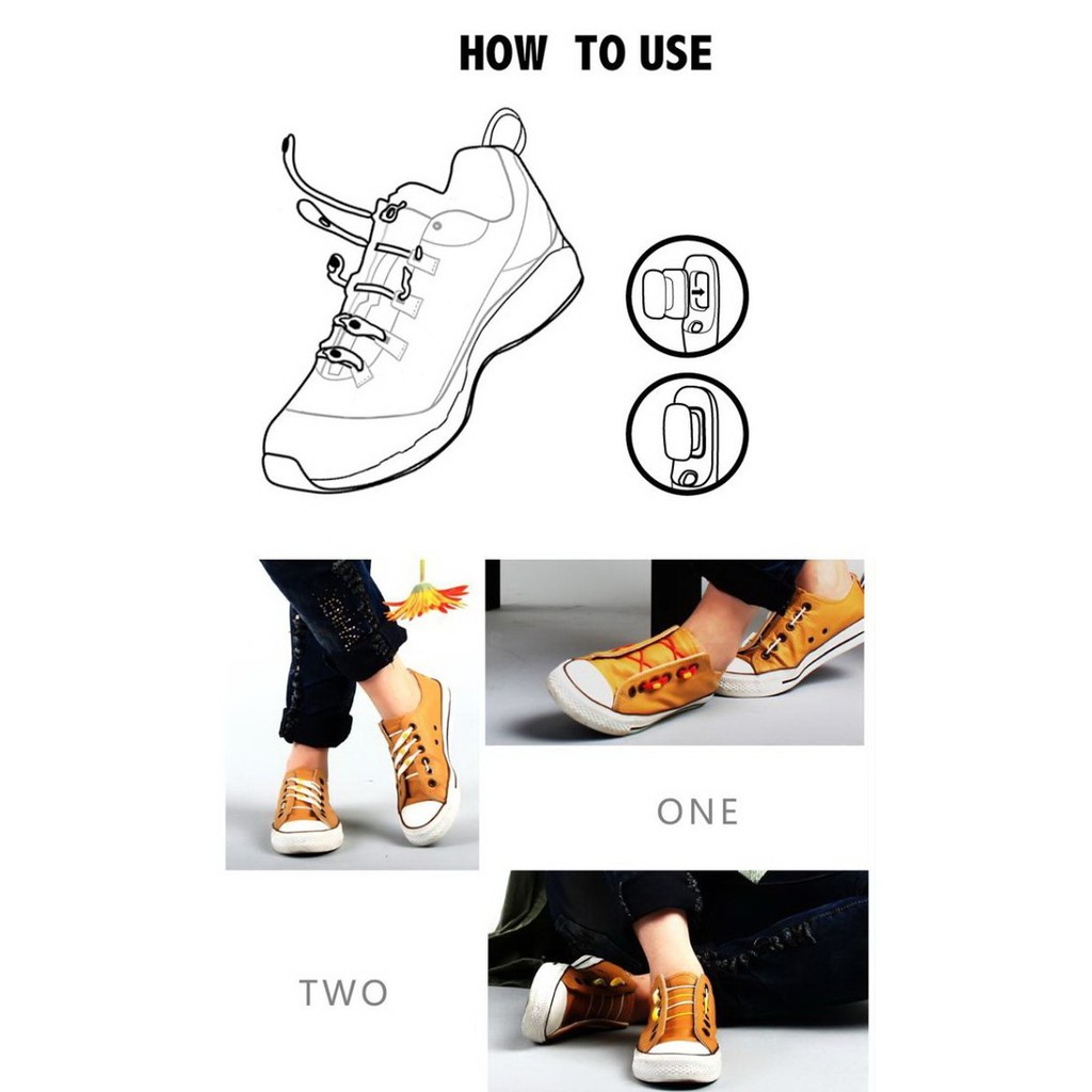 HILACES BASIC Lazy Shoelace Tali Sepatu Silikon tali sepatu karet (8PCS/PACK)-3