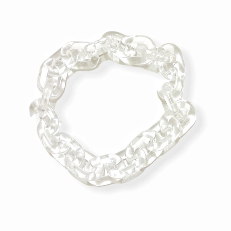 Gelang Rantai Akrilik Transparan Clear White Acrilic Chain Bracelet