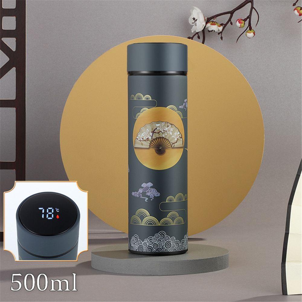 Solighter Thermos Cangkir Termos Pengukur Suhu Miniatur Botol Air Vacuum Flasks Premium Travel Mug