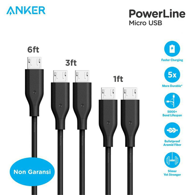 [Original] Anker / Aukey Kabel Data Charger Fast Charging Micro usb - TypeC