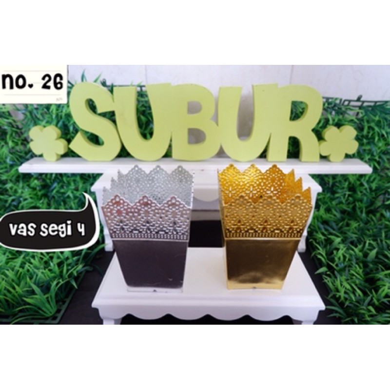 Vas Kotak Renda emas / silver / vas Bunga plastik kotak / segi enam / Pot bunga Plastik