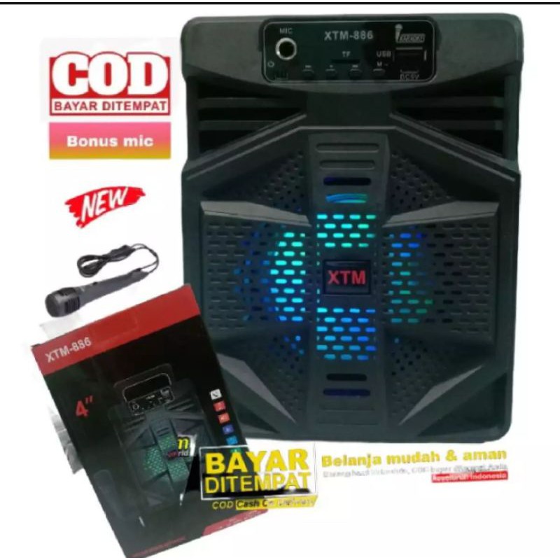 Speaker XTM-881 Bonus Mic+karaoke Mp3 Pleyer FM Radio digital