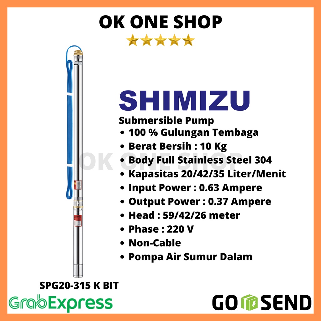 SHIMIZU Pompa Satelit SPG20-327K BIT 3INCH 1HP