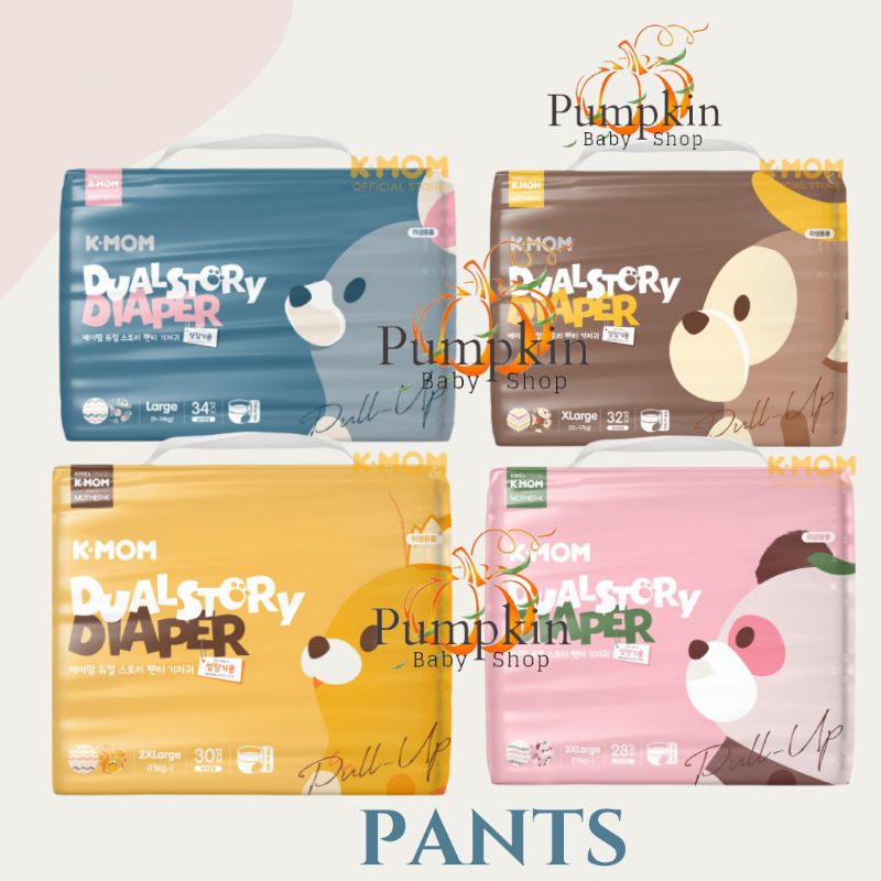 K MOM Diaper Dual Story Band Diapers Popok Baby PANTS - KMOM Diaper Size L M XL 2XL 3XL