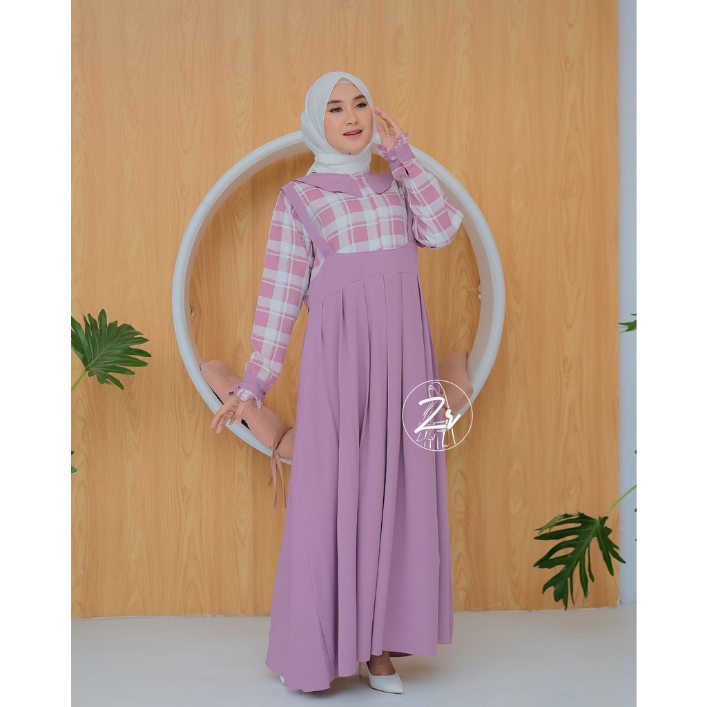 DRESS KAYLA ORI ZR ITYCREPE MIX CRINGKEL AIRFLOW GAMIS REMAJA KEKINIAN OVERALL LOOKS