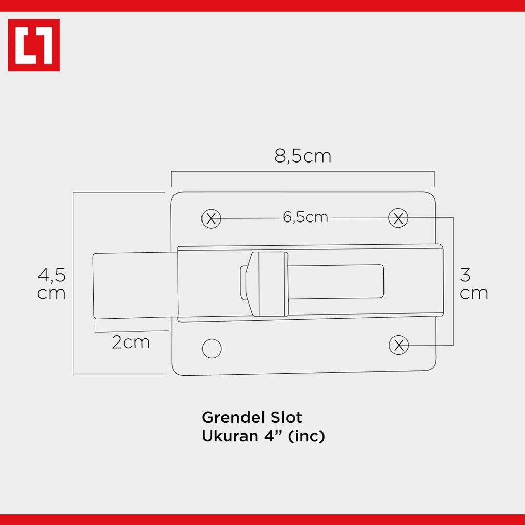 Kunci Grendel Slot Pintu Tebal Stainless 2'' / 3'' / 4'' - Weldom