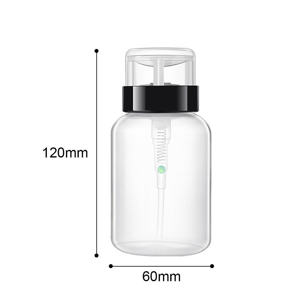 1 Pc 200ml High Quality Empty Plastic Nail Polish Remover Liquid Alcohol Press Pump Dispenser/ UV Gel Bottle for Nail Art Cleaning Bottle Tool