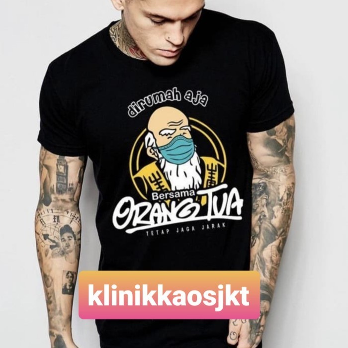 BAJU - KAOS PARODI ORANG TUA - TSHIRT DIRUMAH AJA ORANG TUA LUCU - Hitam, 2/4/6/10 th