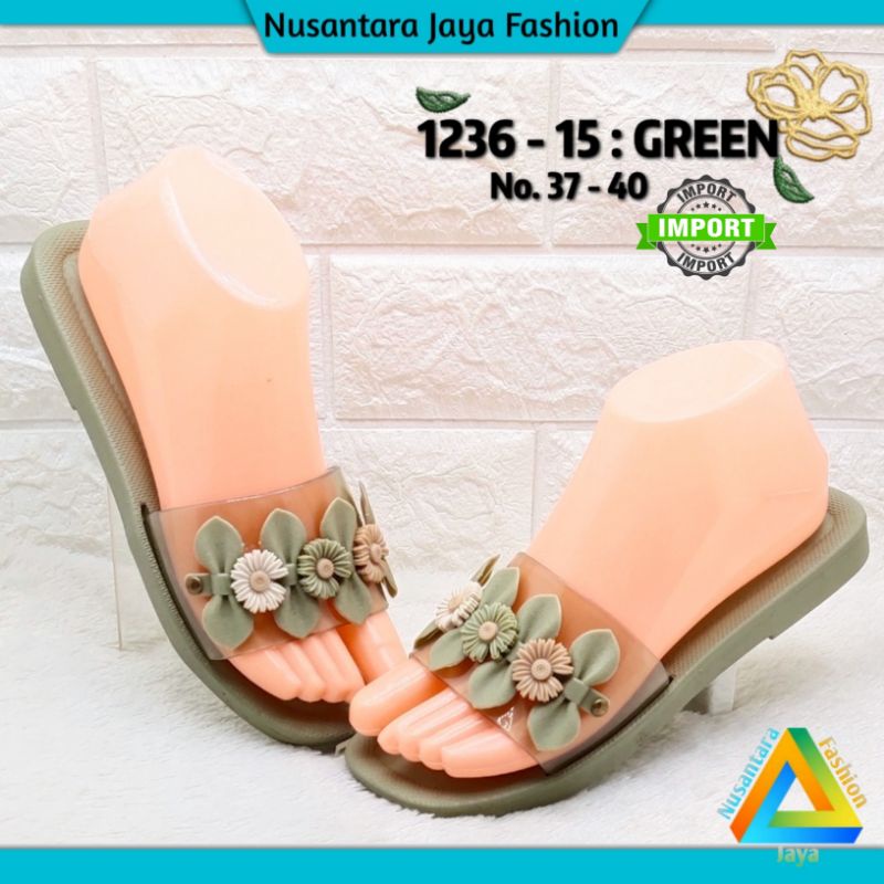 Sandal Slop Wanita Jelly - Sandal Flat Wanita Import 1236 15