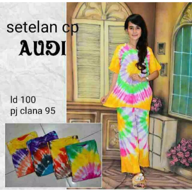 Setelan baju tidur baby doll pelangi | batik ayak | baju tidur | pakaian wanita