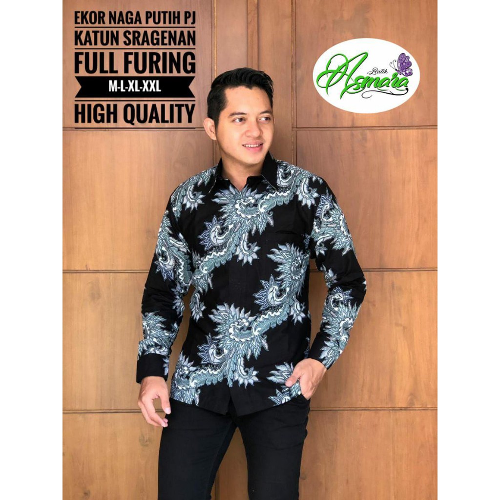 Kemeja Ekor Naga Putih