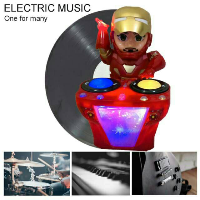 Mainan Robot Dance DJ Ironman Dengan Musik Dan Lampu