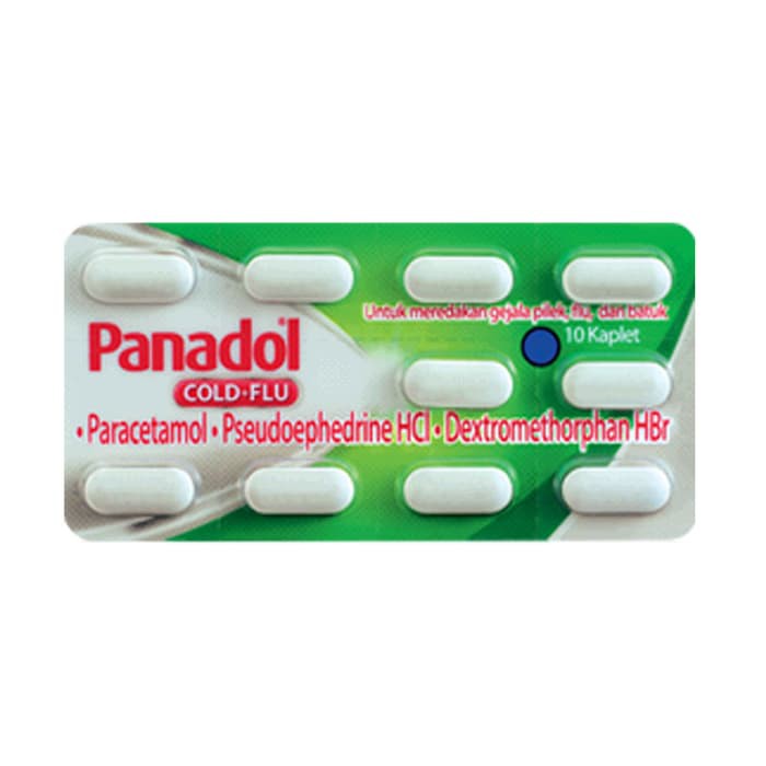 PANADOL HIJAU COLD AND FLU STRIP ISI 10 KAPLET OBAT FLU &amp; BATUK