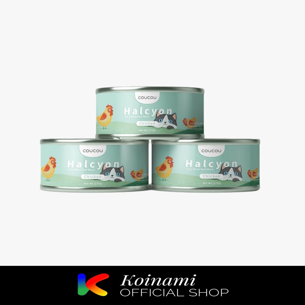 Halcyon CouCou Kaleng 170gr - Makanan Kucing Premium - Cat Food - Makanan Kaleng Kucing