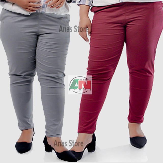 CELANA KATUN ANTI BEGAH JUMBO L5  SIZE XXXL, CELANA KERJA WANITA / COTTON PANTS