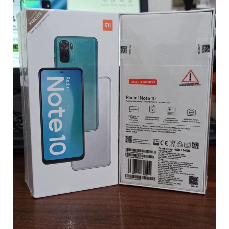 xiaomi redmi note 10 4gb64gb garansi resmi xiaomi indonesia 1 tahun