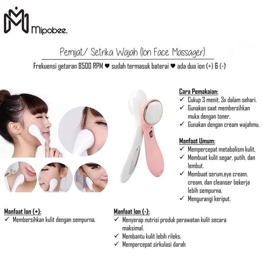 Ultrasonic Alat Kecantikan Muka Beauty Ion Cleansing Face Care