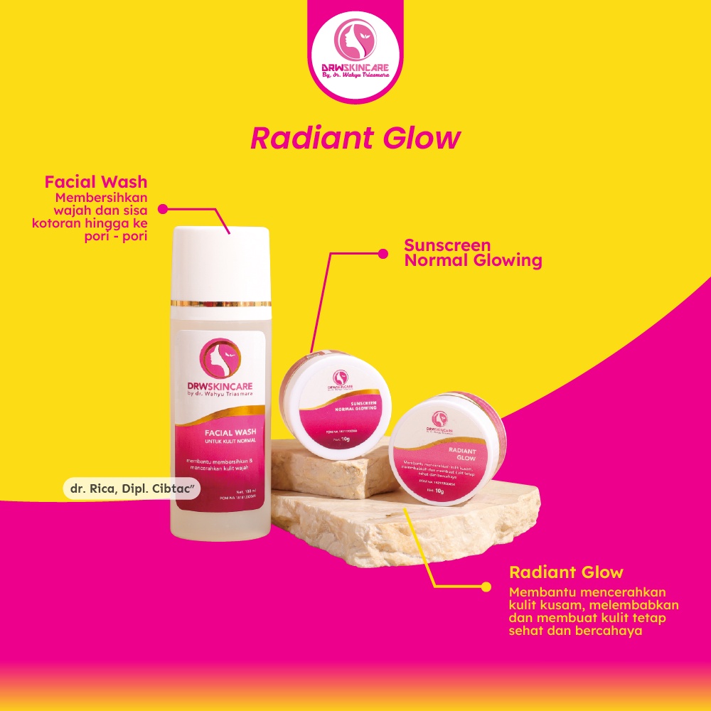 PAKET RADIANT DRW SKINCARE  ISI 3 / RADIANT ACNE / RADIAN GLOW / RADIANT BRIGHTENING-1