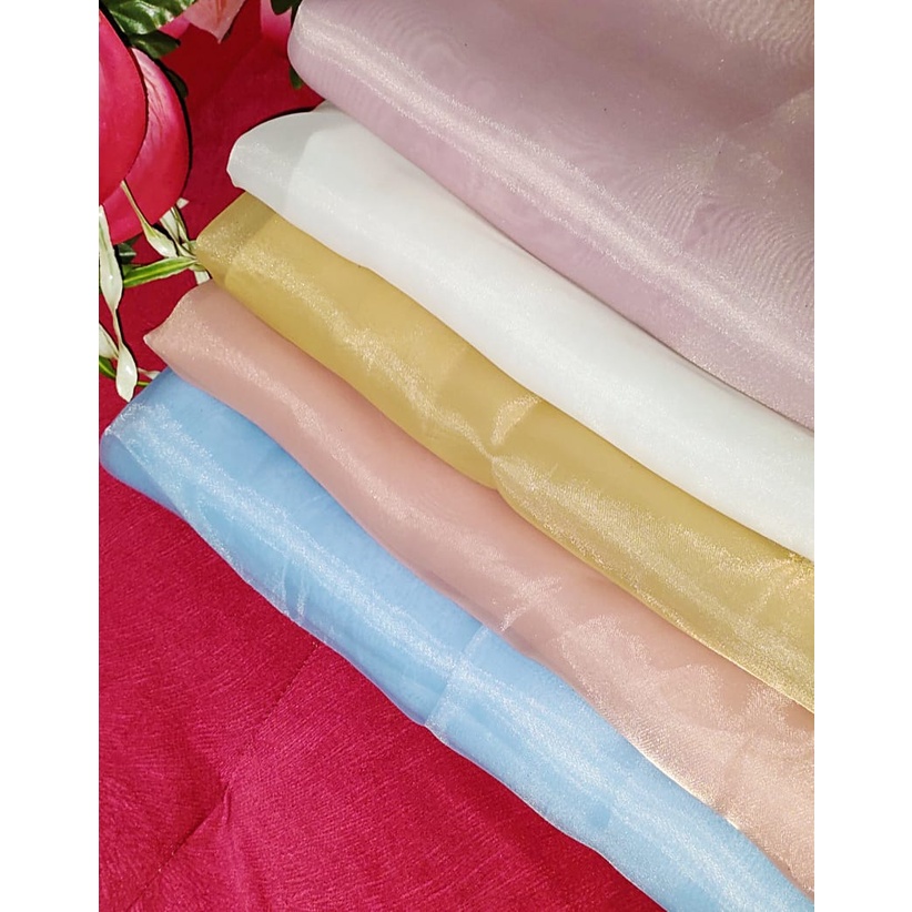 Kain Organza Premium Polos / Organza Premium / Grade A / Kain Organza silk Premium