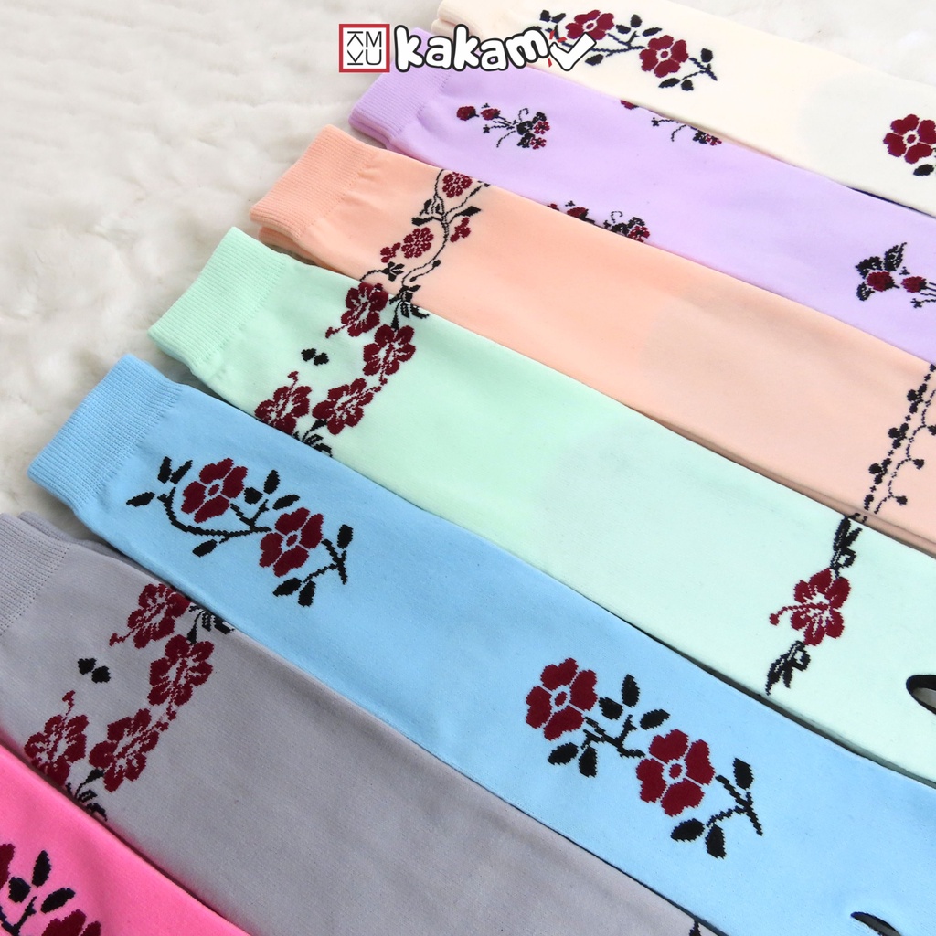 Kakamu Paket Kaos Kaki Motif Bunga Warna Nylon Premium MIX12