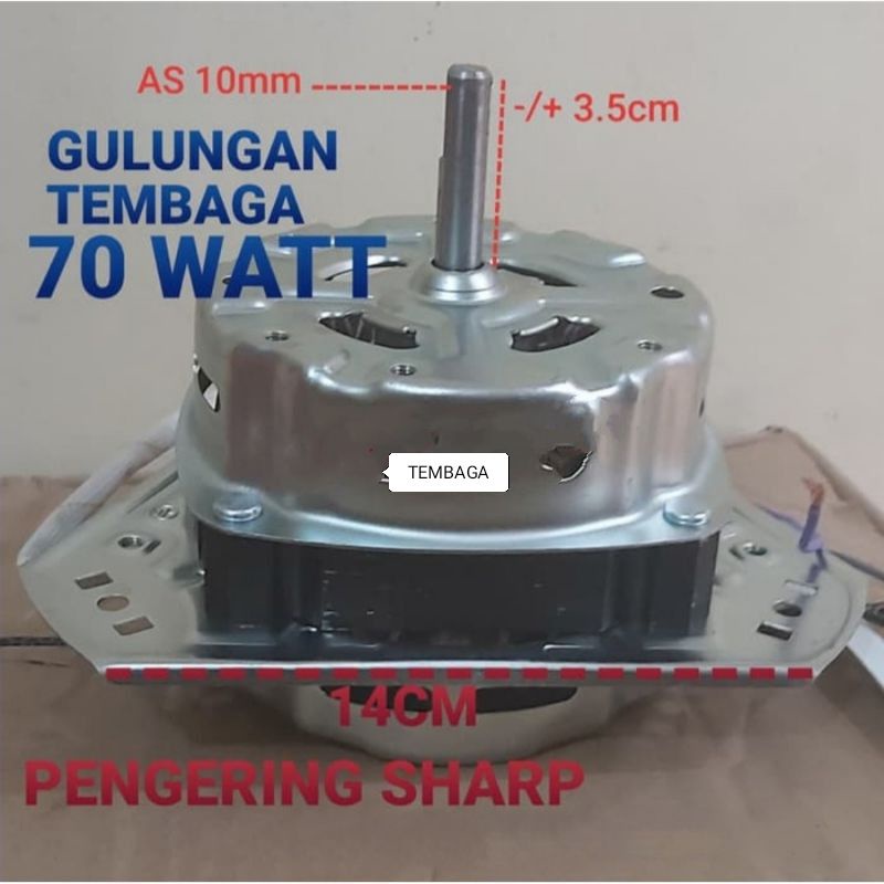 Dinamo  Spin  70W  Mesin  Cuci TEMBAGA    Motor ,  Pengering    SHARP  Diameter as 10 mm