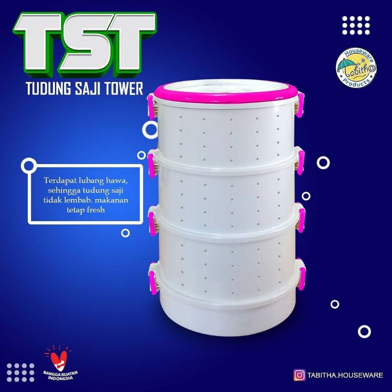 Tudung Saji Tower/Rak Penyimpanan Makanan/Tudung saji tingkat plastik/foodcover