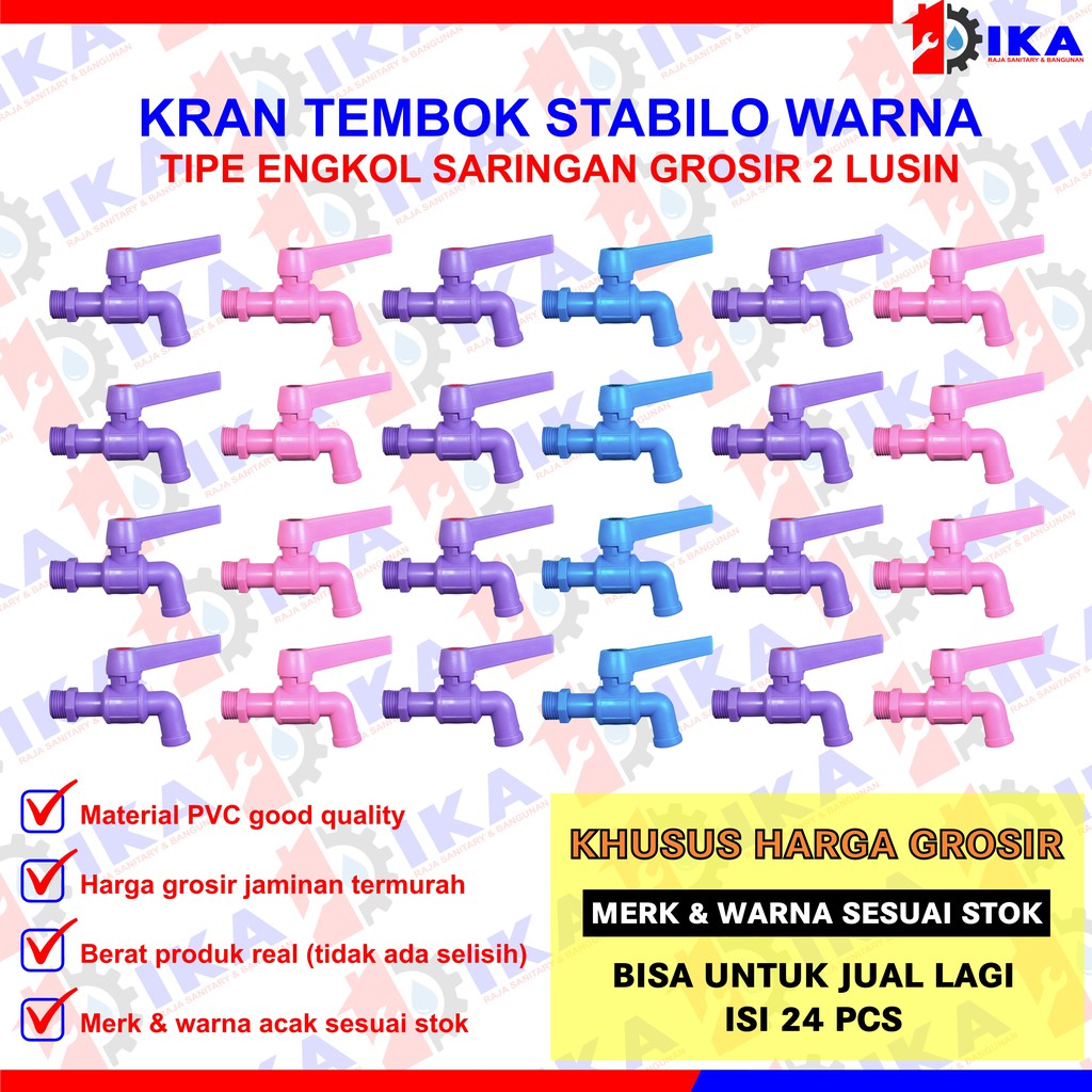 Kran Air Tembok dan Taman - 1/2 Inch - High Quality ( GROSIR 1 KOTAK = 24 BUAH ) HARGA GROSIR ECER TERMURAH KRAN TEMBOK AIR  STABILO ½ INCH MURAH KUAT