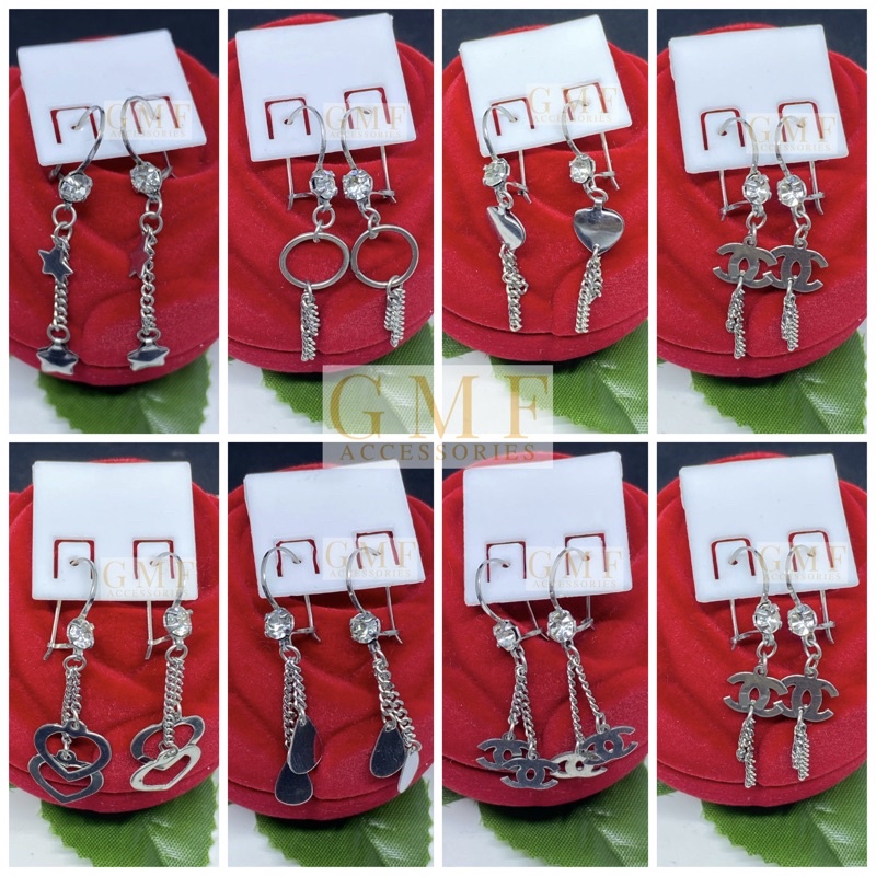 Anting Monel Permata Bentuk Bulat Ada Bandulnya Gambar Boneka Banyak Macam Anting Anak-Anak Dewasa Anti Karat Stainless Steel