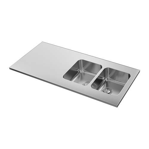 Kitchen sink/bak cuci piring dengan meja wastafel 2 lubang stainless  Olofsjon