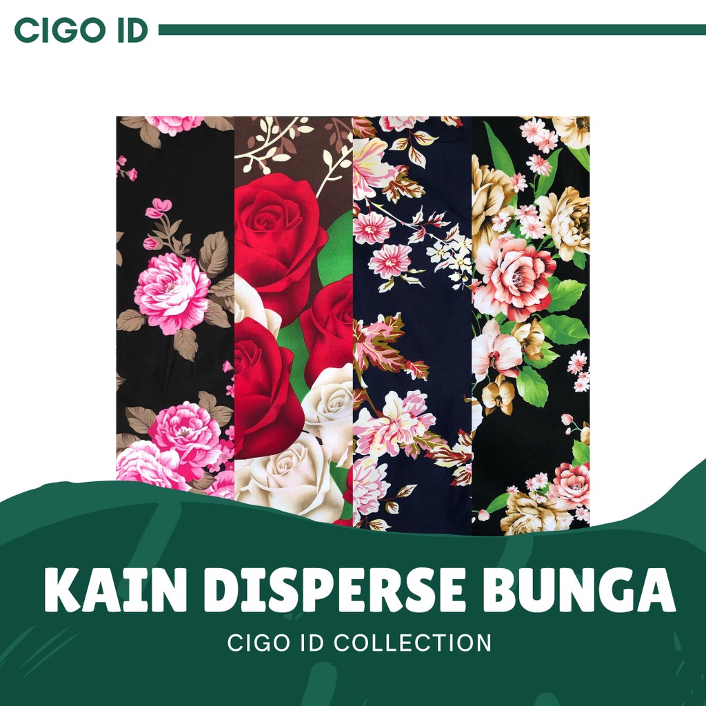 KAIN KATUN DISPERSE MOTIF BUNGA NEW SERIES LEBAR 240 HARGA PER SETENGAH METER