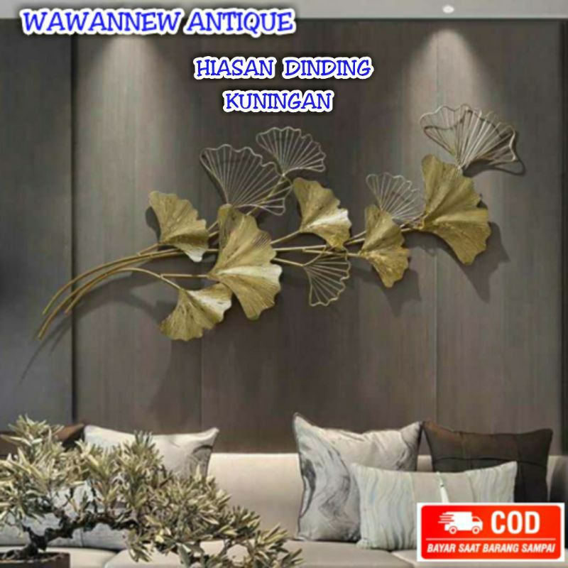 Hiasan Dinding Pajangan Ruang Tamu Dekorasi Kamar Tidur Walldecor Kuningan