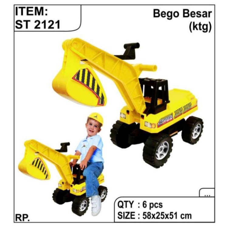 ST 2121 - Mainan Kendaraan bisa dinaiki anak anak Bego Garuk Excavator ST2121