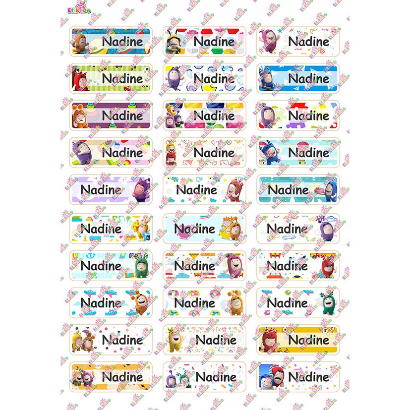 LABEL NAMA ODDBODS 120 STIKER - ANTI AIR/ROBEK/LUNTUR -4 Nama OD1S4