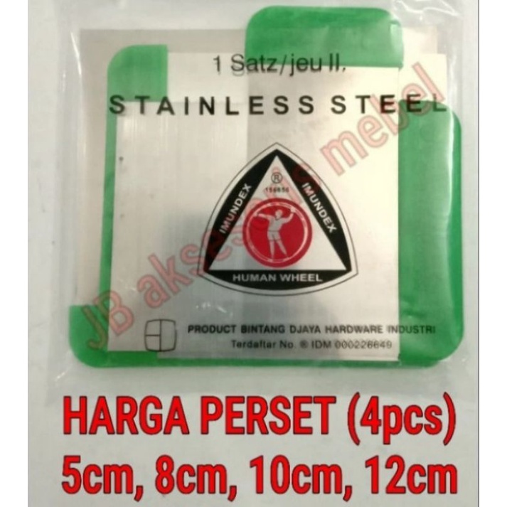 KAPI PLAMIR SET 4pcs STAINLESS IMUNDEX / KAPI PERSET STAINLESS STEEL