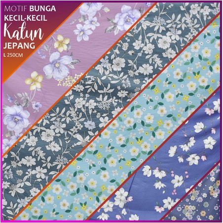 PART 2 KAIN SPREI KATUN JEPANG BUNGA KECIL-KECIL LEBAR 250 METERAN