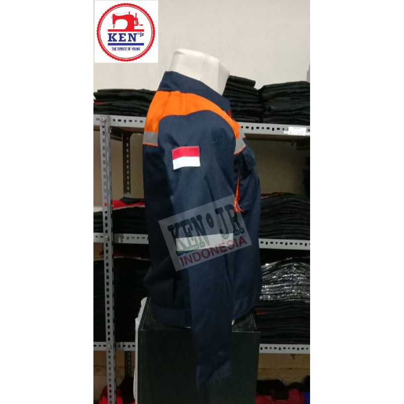 Bagus Uniform - Pakaian Kerja Seragam Proyek Warna Dongker Oren