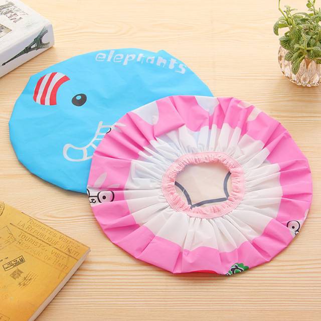 Shower Cap Karakter Plastik Penutup Waterproof / Tutup Kepala Mandi Motif Kartun / TS-92