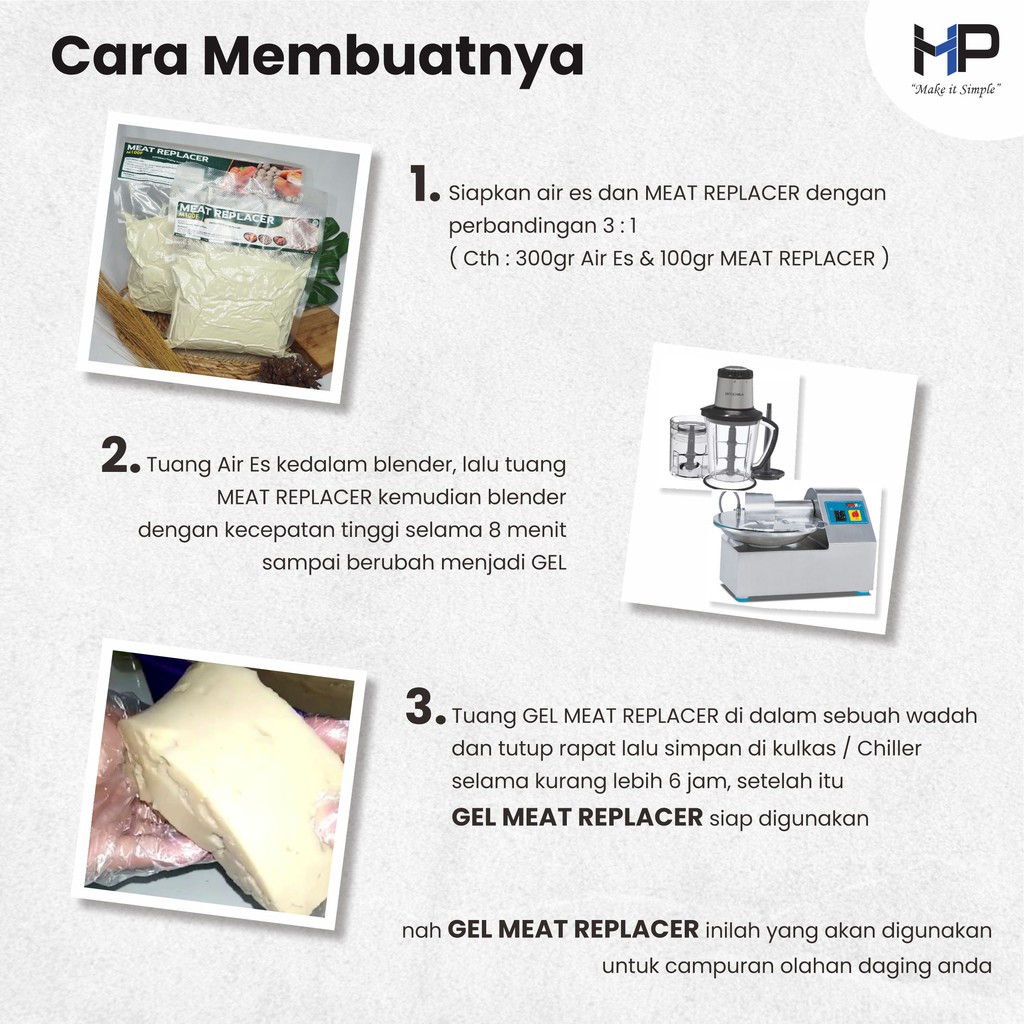 Meat Replacer M100F - Pengganti daging terbaik untuk hemat dan mengurangi pemakaian daging (400g) | Daging vegetarian | Tidak sama dengan TVP