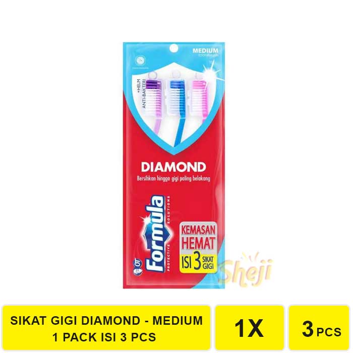 SIKAT GIGI FORMULA DIAMOND MEDIUM / TRENDY SOFT / RIPPLE SOFT ISI 3 PCS