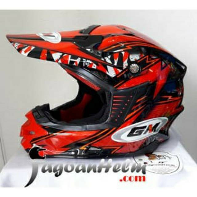 silahkan di ourder GM Helm FLASH MotoCross | Black Red | Cross Moto Trail